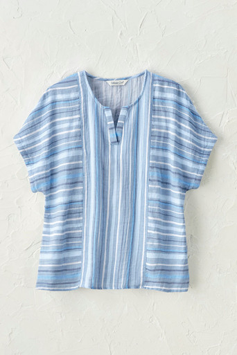 Artful Stripe Gauze Top
