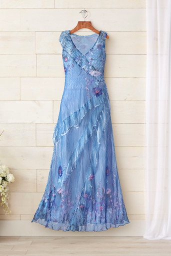 Climbing Blossom Ruffle Dress by Komarov