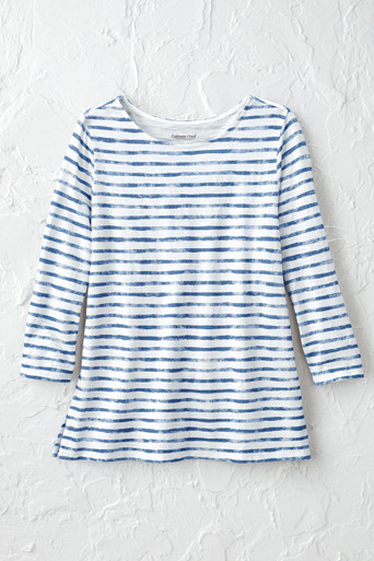 Watercolor Stripe Slub Tee